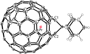 Graphical abstract: Regioselective synthesis and molecular structure of the first derivative of praseodymium-containing metallofullerenes