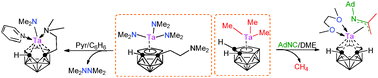 Graphical abstract: Conversion of (η5-C2B9H10R)TaX3 (X = Me, NMe2) to (η6-C2B9H10R)TaX′ (X′ = NMe2, azaallyl) in the absence of a reducing agent: synthesis and structure of tantallacarboranes incorporating an arachno-η6-C2B94− ligand