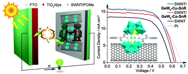 Graphical abstract: Two carboxyethyltin functionalized polyoxometalates for assembly on carbon nanotubes as efficient counter electrode materials in dye-sensitized solar cells