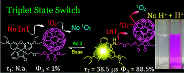 Graphical abstract: Switching of the triplet excited state of rhodamine-C60 dyads