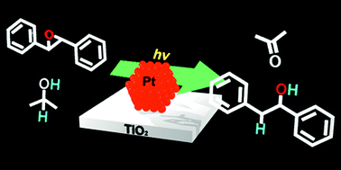 Graphical abstract: Photocatalytic hydrogenolysis of epoxides using alcohols as reducing agents on TiO2 loaded with Pt nanoparticles