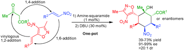 Graphical abstract: Organocatalytic one-pot 1,4-/1,6-/1,2-addition sequence for the stereocontrolled formation of six consecutive stereocenters