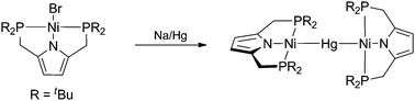 Graphical abstract: Homolytic H2 cleavage by a mercury-bridged Ni(i) pincer complex [{(PNP)Ni}2{μ-Hg}]