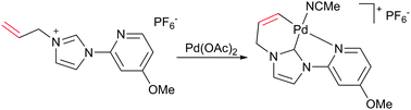 Graphical abstract: σ-Alkenyl endo-palladacycle formation via regiospecific functionalisation of an unreactive NHC-tethered C(sp2)–H bond