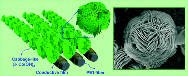 Graphical abstract: Self-assembled hierarchical β-cobalt hydroxide nanostructures on conductive textiles by one-step electrochemical deposition