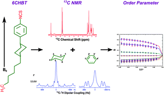 Graphical abstract: 13C NMR investigations and the molecular order of 4-(trans-4′-hexylcyclohexyl)-isothiocyanatobenzene (6CHBT)