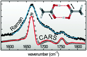 Graphical abstract: Direct observation of the cyclic dimer in liquid acetic acid by probing the C [[double bond, length as m-dash]] O vibration with ultrafast coherent Raman spectroscopy