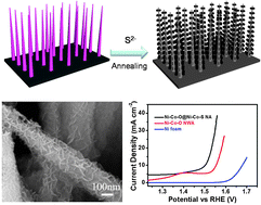 Graphical abstract: A hierarchical Ni–Co–O@Ni–Co–S nanoarray as an advanced oxygen evolution reaction electrode