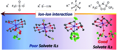 Graphical abstract: Pentaglyme–K salt binary mixtures: phase behavior, solvate structures, and physicochemical properties