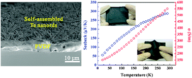 Graphical abstract: Flexible thermoelectric fabrics based on self-assembled tellurium nanorods with a large power factor