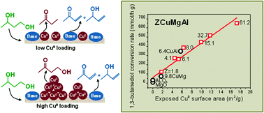 Graphical abstract: Upgrading of diols by gas-phase dehydrogenation and dehydration reactions on bifunctional Cu-based oxides