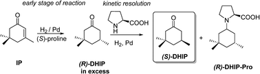 Graphical abstract: Proline-induced enantioselective heterogeneous catalytic hydrogenation of isophorone on basic polymer-supported Pd catalysts