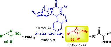 Graphical abstract: Catalytic enantioselective synthesis of α-nitroepoxides via aminolytic kinetic resolution