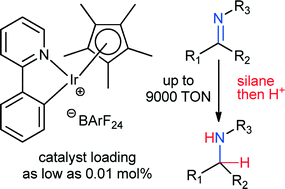 Graphical abstract: Efficient hydrosilylation of imines using catalysts based on iridium(iii) metallacycles