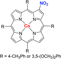 Graphical abstract: Synthesis and electrochemistry of β-pyrrole nitro-substituted cobalt(ii) porphyrins. The effect of the NO2 group on redox potentials, the electron transfer mechanism and catalytic reduction of molecular oxygen in acidic media