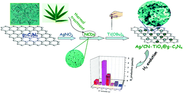 Graphical abstract: Bamboo leaf-assisted formation of carbon/nitrogen co-doped anatase TiO2 modified with silver and graphitic carbon nitride: novel and green synthesis and cooperative photocatalytic activity