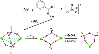 Graphical abstract: Unexpected metal ion-assisted transformations leading to unexplored bridging ligands in NiII coordination chemistry: the case of PO3F2− group