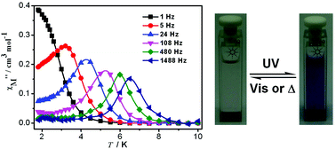 Graphical abstract: Multifunctional mononuclear bisthienylethene-cobalt(ii) complexes: structures, slow magnetic relaxation and photochromic behavior