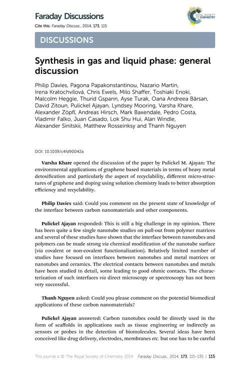 Synthesis in gas and liquid phase: general discussion