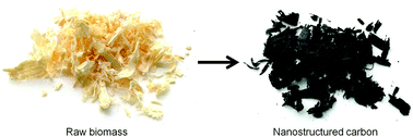 Graphical abstract: Iron-catalyzed graphitization of biomass