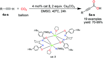 Graphical abstract: Carboxylation of terminal alkynes with CO2 catalyzed by bis(amidate) rare-earth metal amides