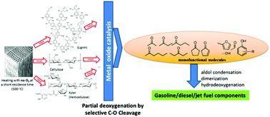 Graphical abstract: Catalytic conversion of biomass pyrolysis vapors into hydrocarbon fuel precursors