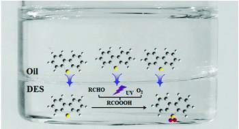 Graphical abstract: One-pot extraction combined with metal-free photochemical aerobic oxidative desulfurization in deep eutectic solvent
