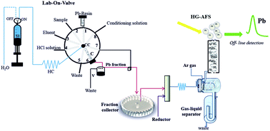 Graphical abstract: Determination of lead by atomic fluorescence spectrometry using an automated extraction/pre-concentration flow system