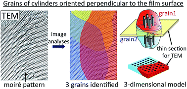 Graphical abstract: Intriguing transmission electron microscopy images observed for perpendicularly oriented cylindrical microdomains of block copolymers