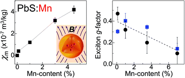 Graphical abstract: Tuneable paramagnetic susceptibility and exciton g-factor in Mn-doped PbS colloidal nanocrystals