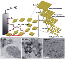 Graphical abstract: Electrochemically induced Fenton reaction of few-layer MoS2 nanosheets: preparation of luminescent quantum dots via a transition of nanoporous morphology