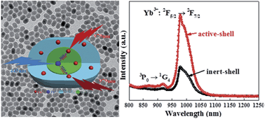 Graphical abstract: An active-core/active-shell structure with enhanced quantum-cutting luminescence in Pr–Yb co-doped monodisperse nanoparticles