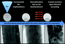 Graphical abstract: Visualising discrete structural transformations in germanium nanowires during ion beam irradiation and subsequent annealing