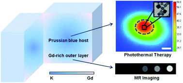 Graphical abstract: One-step synthesis of gradient gadolinium ironhexacyanoferrate nanoparticles: a new particle design easily combining MRI contrast and photothermal therapy