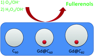 Graphical abstract: Oxidation-induced water-solubilization and chemical functionalization of fullerenes C60, Gd@C60 and Gd@C82: atomistic insights into the formation mechanisms and structures of fullerenols synthesized by different methods