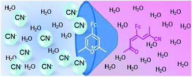 Graphical abstract: The ferrocene-pyrylium dyad as a selective colorimetric chemodosimeter for the toxic cyanide and hydrogen sulfide anions in water