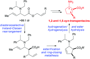 Graphical abstract: Diastereoselective Ireland–Claisen rearrangements of substituted allyl β-amino esters: applications in the asymmetric synthesis of C(5)-substituted transpentacins