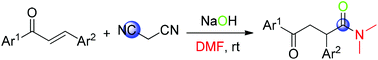 Graphical abstract: Multicomponent reaction of chalcones, malononitrile and DMF leading to γ-ketoamides