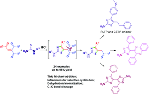 Graphical abstract: Brønsted acid promoted addition–cyclization and C–C bond cleavage: a convenient synthesis of 2-amino-5-aroylmethylthiazoles derivatives