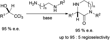 Graphical abstract: Synthesis of 1- and 4-substituted piperazin-2-ones via Jocic-type reactions with N-substituted diamines