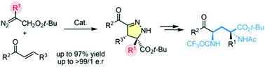 Graphical abstract: Highly enantioselective catalytic 1,3-dipolar cycloadditions of α-alkyl diazoacetates: efficient synthesis of functionalized 2-pyrazolines