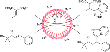 Graphical abstract: Alkylidene malonates and α,β-unsaturated α′-hydroxyketones as practical substrates for vinylogous Friedel–Crafts alkylations in water catalysed by scandium(iii) triflate/SDS