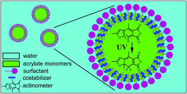 Graphical abstract: The use of chemical actinometry for the evaluation of the light absorption efficiency in scattering photopolymerizable miniemulsions