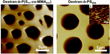 Graphical abstract: Synthesis of amphiphilic diblock copolymers derived from renewable dextran by nitroxide mediated polymerization: towards hierarchically structured honeycomb porous films