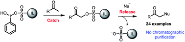 Graphical abstract: Synthesis of ionic liquid-supported hypervalent iodine reagent and its application as a ‘catch and release’ reagent for α-substituted acetophenones