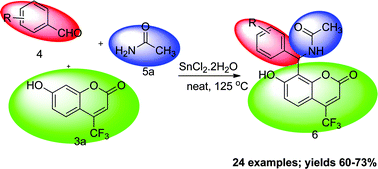 Graphical abstract: Synthesis of amidoalkyl chromen-2-ones by one pot three component reaction under solvent free conditions