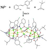 Graphical abstract: Rare nuclearities in Ni(ii) cluster chemistry: a Ni11 cage from the first use of N-salicylidene-2-amino-5-chlorobenzoic acid in metal cluster chemistry