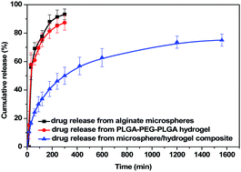 Graphical abstract: Injectable alginate microsphere/PLGA–PEG–PLGA composite hydrogels for sustained drug release