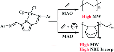 Graphical abstract: Highly active half-sandwich chromium(iii) catalysts bearing bis(imino)pyrrole ligands for ethylene (co)polymerization