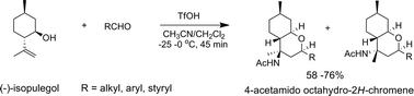 Graphical abstract: First example of a Prins–Ritter reaction on terpenoids: a diastereoselective route to novel 4-amido-octahydro-2H-chromenes